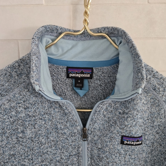 Patagonia Better Sweater 1/4-Zip Pullover Sweatshirt Heathered Hawthorne Blue M - Picture 2 of 7